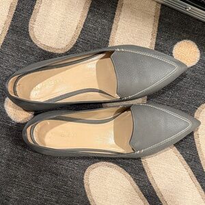 M. Gemi Charcoal Gray Leather Women's Flats